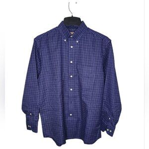 Roundtree & Yorke Men's Shirt Sz M Gold Label Non-Iron Perfect Performance Check